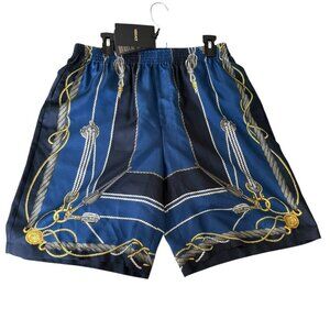 Versace Men's 1002476 Nautical Printe 100% Silk Twill Shorts, Size IT 50 (M)